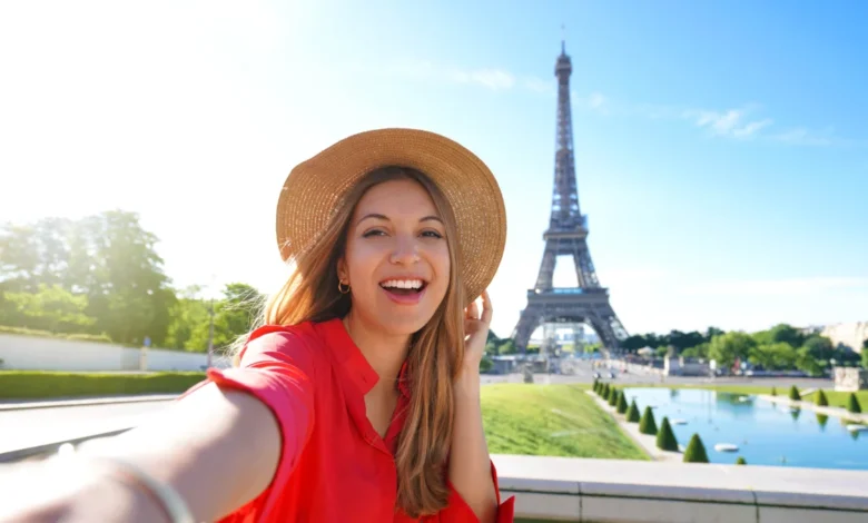 Woman travelling in Europe